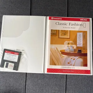 Photo of Husqvarna Viking Embroidery Design Card Classic Fashion #114 - Vintage 2000 NOS
