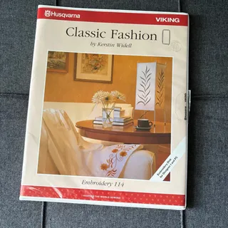 Photo of Husqvarna Viking Embroidery Design Card Classic Fashion #114 - Vintage 2000 NOS