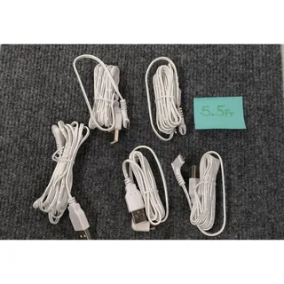 Photo of 5-Pack 5ft White Micro USB Charging Cable for Smartphones, Cameras. Android 5pc