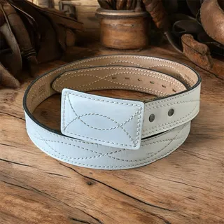 Photo of Vintage Men’s Size 36 Sears Top Grain Leather Split Cowhide Belt Leather Buckle