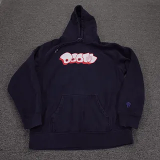Photo of Gas Drawls Hoodie Mens Large Blue MF DOOM Graphic Pullover Fleece Sweatshirt