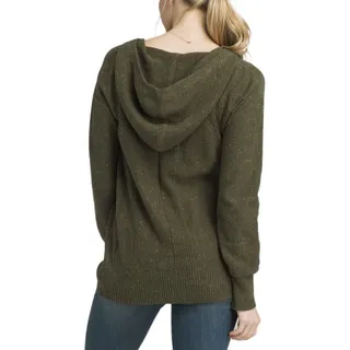 Photo of prAna Shoal Tunic Green Speckled Knit V-Neck Hoodie Kangaroo Pocket Womens Small