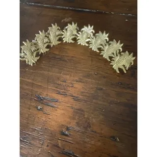 Photo of Brass Pineapple Napkin Rings Set of 8 Gold Tone Coastal Grandmillennial Decor