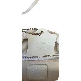 Photo of Vintage Fontanelli Genuine Snakeskin Ivory Clutch Gold Tone