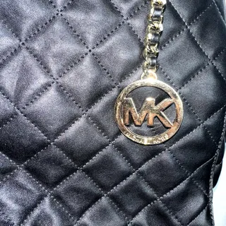 Photo of Michael Kors Satchel Susannah Leather Quilted Double Handle Large Black