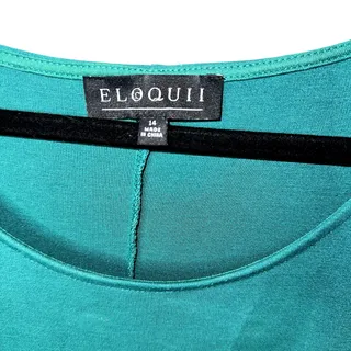 Photo of Eloquii Womens Size 14 Green Cross Front Short Sleeve Shirt