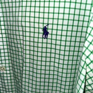 Photo of Ralph Lauren Mens Sz XXL Slim Fit Light Green White Check Long Sleeve Button Up