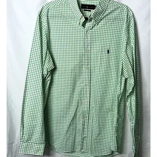 Photo of Ralph Lauren Mens Sz XXL Slim Fit Light Green White Check Long Sleeve Button Up
