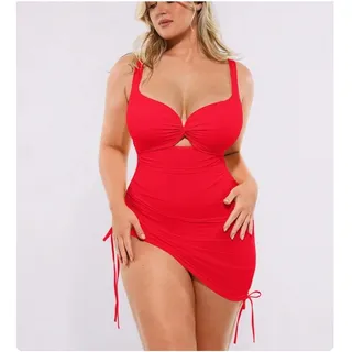 Photo of Shapellx Smart Sculpt Womens XXL Red Mesh Wrap Shaping One Piece Swimsuit NWT