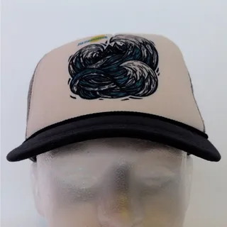Photo of Patagonia Wave Sun Graphic Foam Trucker Hat Beige Black Rope Snapback Cap OSFM