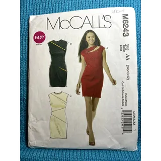 Photo of McCalls 6243 sewing pattern bodycon dress cutouts size 6 8 10 12