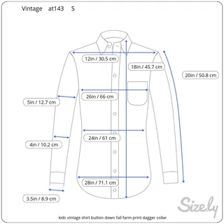 Photo of shirt button down fall farm print dagger collar kids
