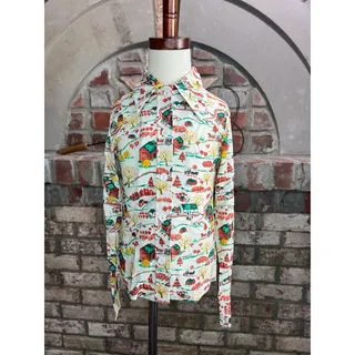 Photo of shirt button down fall farm print dagger collar kids