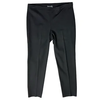 Photo of St. John Black Wool Tapered Leg Ankle Slit Side Zipper Trousers Pants size 14