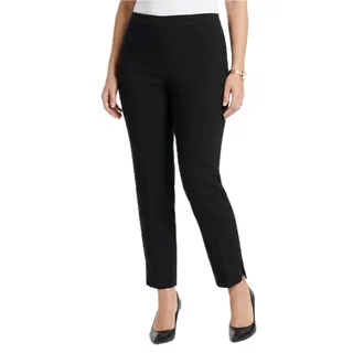 Photo of St. John Black Wool Tapered Leg Ankle Slit Side Zipper Trousers Pants size 14