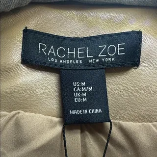 Photo of Rachel Zoe Tan Vegan Leather Blazer with Removable Hoodie