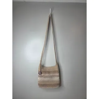 Photo of The Sak Crossbody Multi Colored Crochet Handbag Purse with bag charm
