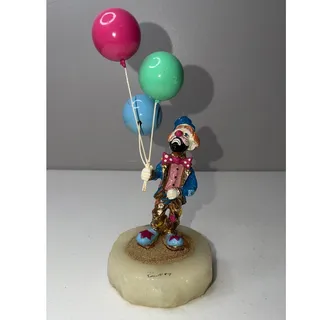 Photo of Vintage Ron Lee Clown with Balloons Balloons 1989 Sculpture H-201 Damaged