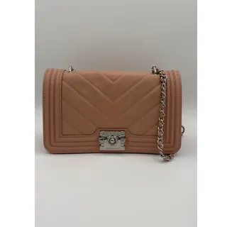 Photo of Badgley Mischka Shoulder Bag Women Medium Blush Pink New Quilted Chevron Silver