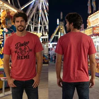 Photo of Dodge Hemi 1953 Pistons Red Graphic T Shirt Mens Large Automotive Crewneck