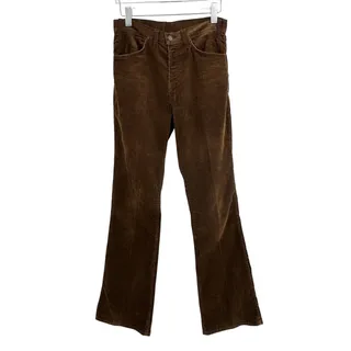 Photo of VTG 1974 Levi's 646 corduroy pants bell bottom white tab 42 Talon zipper brown
