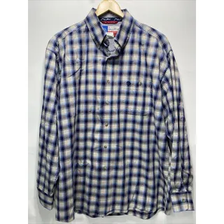 Photo of Wrangler GEORGE STRAIT Plaid Button Long Sleeve Western Shirt Men's XL 52"
