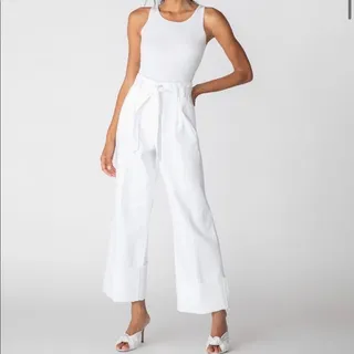 Photo of J Brand | White Louisa High Rise Tie Waist Pant | Size 32