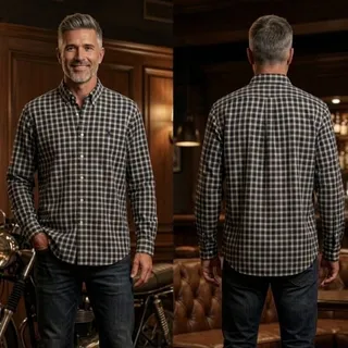 Photo of Polo Ralph Lauren Classic Fit Navy Plaid Long Sleeve Button Shirt Mens XL 46 48