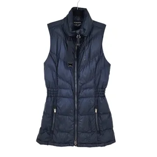 Photo of Athleta Navy Blue Banner Peak Down Full Zip Water Repellent Puffer Vest Size XS