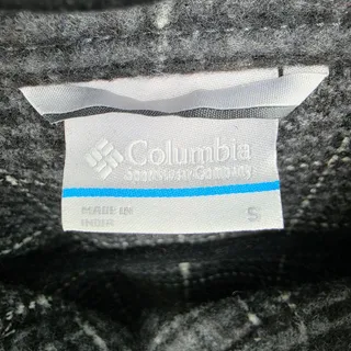Photo of Columbia Gray Plaid Flannel Button Front Shacket Shirt Jacket W/ Pockets Size S