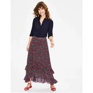 Photo of Boden Coraline Floral Ruffle Midi Skirt Boho Flowy Size 8