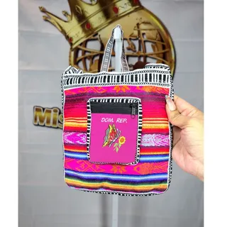 Photo of Handmade Pink Multicolor Woven Crossbody Bag from Dominican Republic