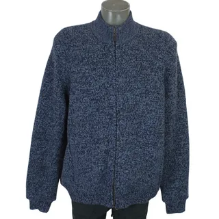 Photo of Vintage LL Bean Wool Sweater Jacket Blanket Lined Full Zip Mens 2XL Blue