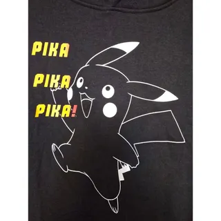 Photo of Pokemon Pikachu Pika Pika Men's Large Black Graphic Pullover Hoodie NWOT NEW