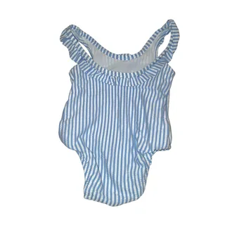 Photo of EUC Old navy blue/white stripes, nautical, one piece suite size 3-6 mo