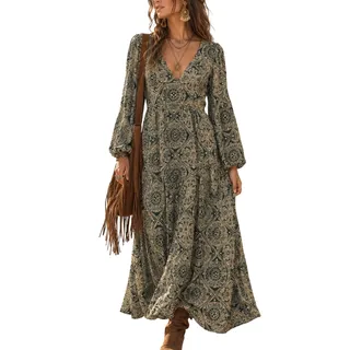 Photo of Natalie Martin Fiore Maxi Dress XS Green Boho Moroccan Indie Hippie Fall Artsy