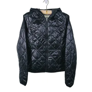 Photo of Abercrombie & Fitch Lightweight Hooded Puffer Jacket Womens S Black Packable