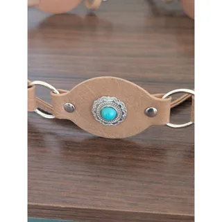 Photo of Vintage Southwestern Native American Style Bonded Leather Conchos Belt