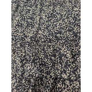 Photo of J Crew Ruffled Mini Skirt Floral Print Navy Blue White Lined Size Small