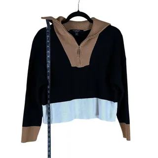 Photo of Marc New York Andrew Marc Sweater Women’s Large Colorblock Quarter Zip Pullover