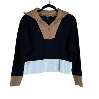 Photo of Marc New York Andrew Marc Sweater Women’s Large Colorblock Quarter Zip Pullover