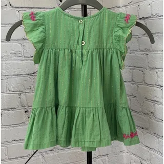 Photo of Peek Kids Flutter Sleeve Tiered Dress (Size 6-12M)
