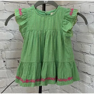Photo of Peek Kids Flutter Sleeve Tiered Dress (Size 6-12M)