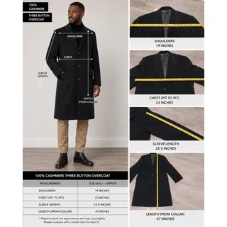 Photo of Ing Loro Piana Mens Vintage 100% Cashmere Coat Nordstrom size 44-46 black