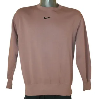 Photo of Nike Center Swoosh Crewneck Sweatshirt Mens XS Mauve Brown Fleece
