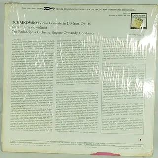 Photo of Tchaikovsky Violin Concerto Oistrakh Ormandy Philadelphia Columbia MS 6049 LP