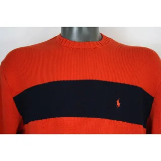 Photo of Vintage Polo Ralph Lauren Sweater Mens L Crewneck Fisherman Cotton Knit Varsity