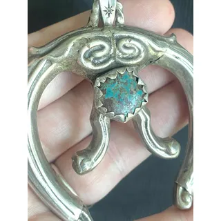 Photo of Sterling Antique Naja Pendant with Turquoise