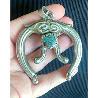 Photo of Sterling Antique Naja Pendant with Turquoise