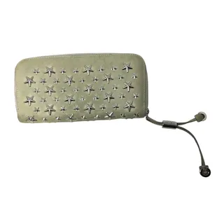Photo of Jimmy Choo Beige / Gray Star Studded Zip Around Long Wallet